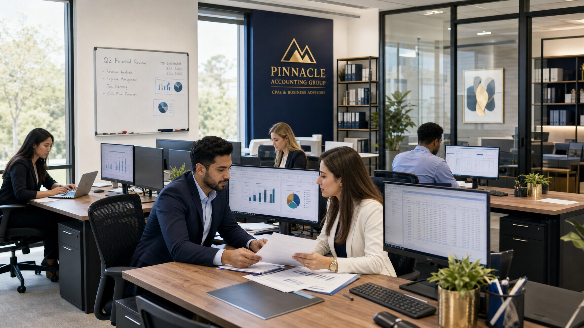 Alpha CPA Consulting professional team in a modern office